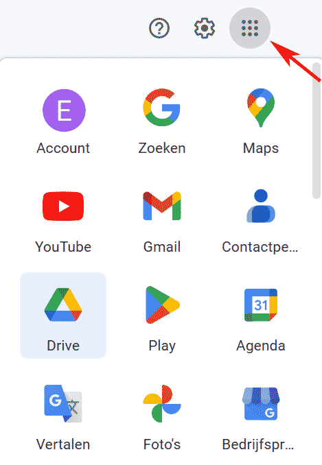 Inloggen op Google Drive via Google Apps in Gmail